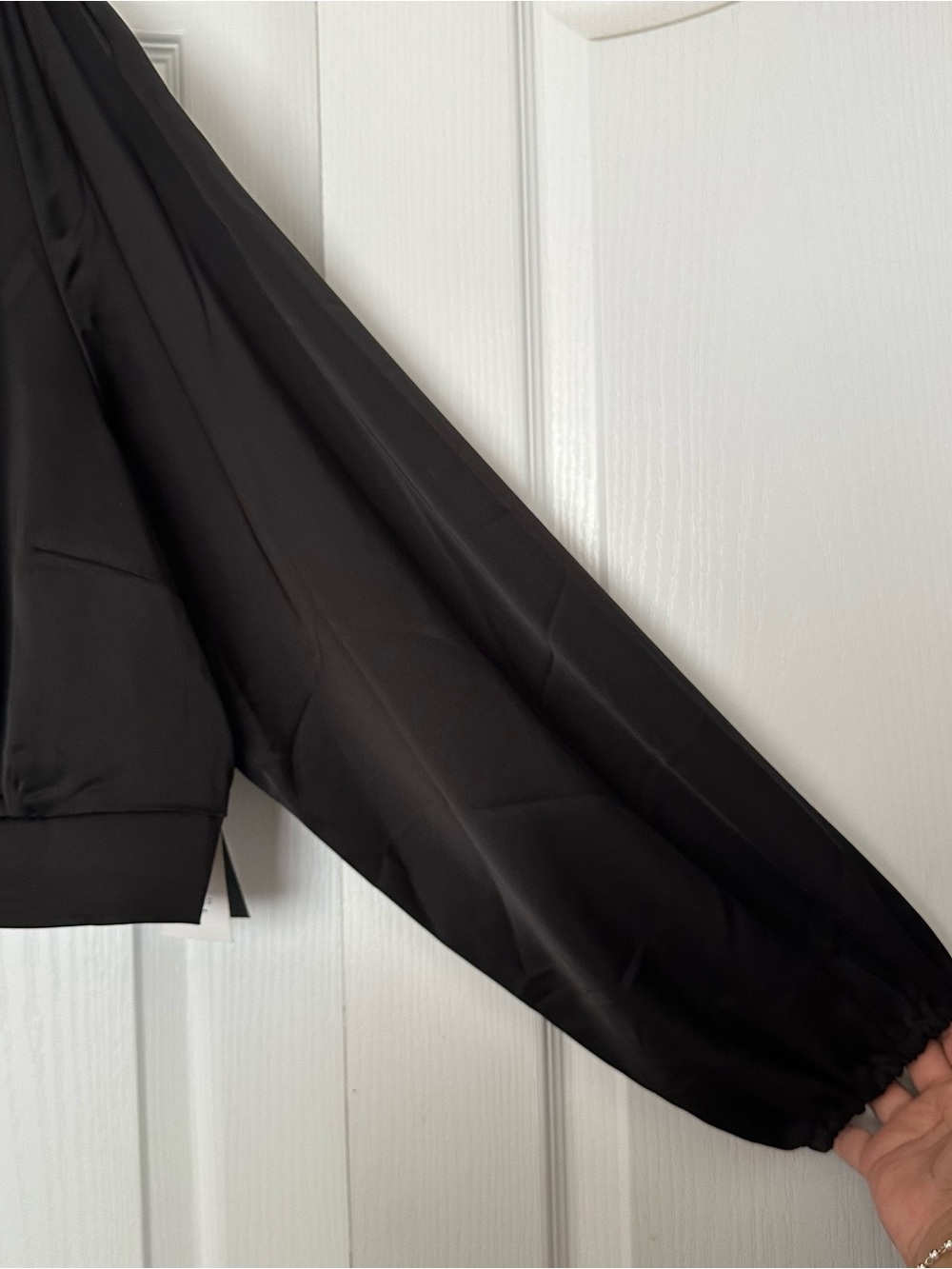 Eloquii Black Open-Front Draped top - Picture 3 of 8